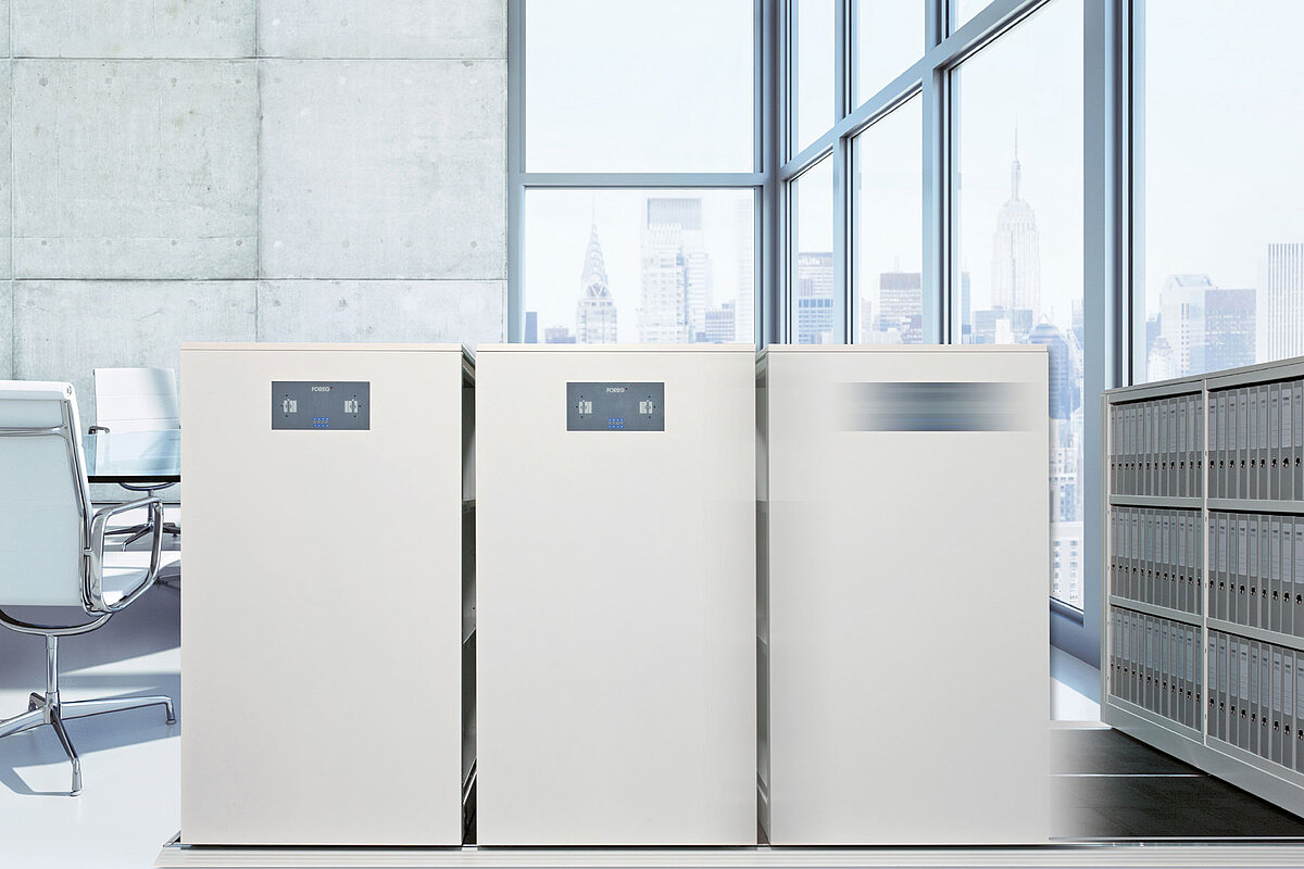 verfahrbares Büroregal